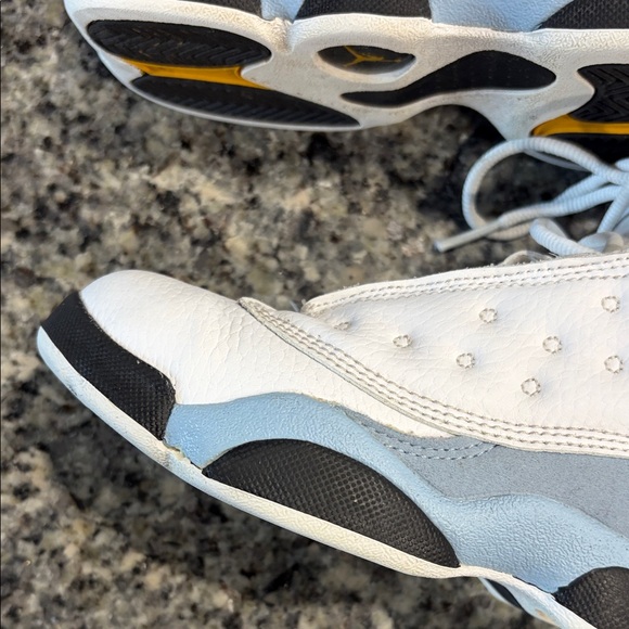 Jordan 13s Kids Sneakers in White and Blue - Picture 16 of 16